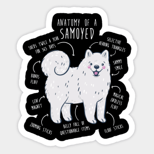 Samoyed Dog Anatomy Sticker